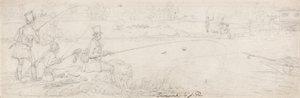 Bottom Fishing a Totten Mill közelében (grafit papíron) alkotó: James Pollard