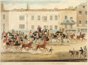 North Country Mails at The Peacock, Islington, 1838 alkotó: James Pollard