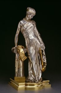 Álló Sappho figura, 1848 (ezüstös és aranyozott bronz)