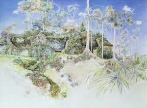 Romos templom, Tikal, Guatemala, 1984 (wc papíron) alkotó: James Reeve