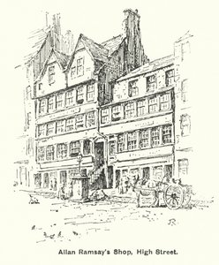 Allan Ramsay boltja, High Street (litho)
