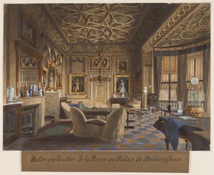 A királynő privát szobája a Buckingham -palotában. (A királynő ülősarka a Buckingham -palotában)