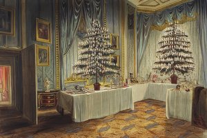 Kent hercegné karácsonyfái a windsori kastélyban. 1850