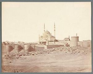 Egyiptom. Kairó. A fellegvár általános látképe Mohamed Ali alabástrom mecsetével (1830-1848) alkotó: James Robertson