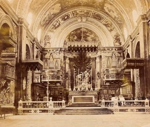 A Szent János-társkatedrális belseje Vallettában, Máltán, 1850