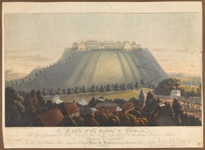 Kilátás a Bitche-erődre. Büntetésraktár brit hadifoglyok számára, 1799