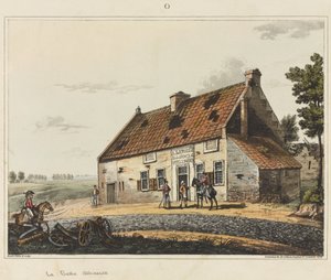 La Belle Alliance, a "Történelmi beszámoló a waterlooi csatáról" című műből, 1817 (színes aquatinta)