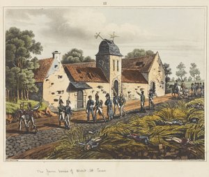 A Mont St Jean-i parasztház, a "Történelmi beszámoló a waterlooi csatáról" című könyvből.