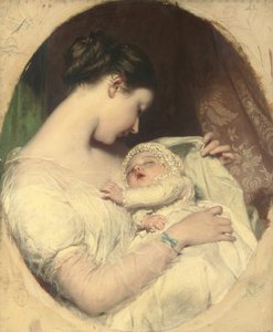 A művész felesége, Erzsébet lányukkal, Mary Edith-vel
