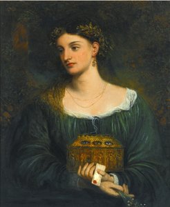 Preraffaelita festmények : Pandora (Pandore) par Smetham, James (1821-1889), kb 1865. Olaj, vászon, 76,5x61. Magángyűjtemény