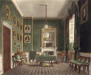 A Buckingham-ház zöld szekrénye, a "The History of the Royal Residences" című könyvből, metszette Daniel Havell (1785-1826), William Henry Pyne (1769-1843), 1819.