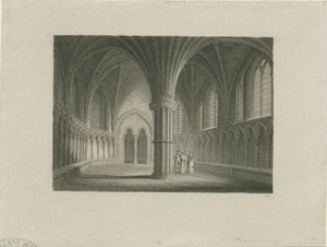 Lichfield székesegyház belseje – Káptalanház: acélmetszet, nd [c 1815] (nyomtatás)