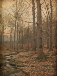 Tél az erdőben, Betws-y-Coed (akvarell és testfesték) alkotó: James Thomas Watts