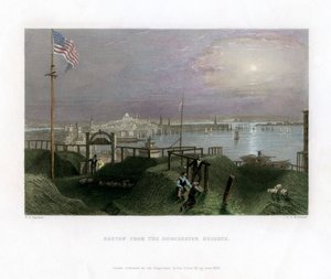 Boston a Dorchester Heights felől nézve, USA, 1838.