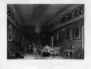 Lord Byrons szoba a Palazzo Mocenigóban, Velence, Olaszország, 19. század.