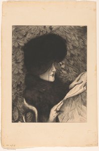 Nő újságot olvas le Journal alkotó: James Tissot