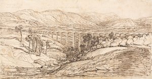 The Vale of Llangollen (toll és barna tinta, papír) alkotó: James Ward
