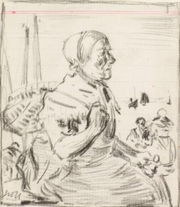 Tanulmány [Fisherwoman] (szén) alkotó: James Watterston Herald