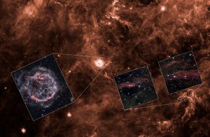 A Cassiopeia A fény visszhangjai (Spitzer-kontextus) alkotó: James Webb Space Telescope (NASA)