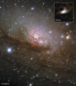 Circinus-galaxis (Hubble és Webb) alkotó: James Webb Space Telescope (NASA)