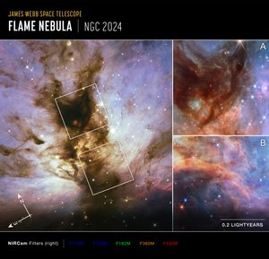 Lángköd: a Hubble és a Webb megfigyelései (Compass Image) alkotó: James Webb Space Telescope (NASA)