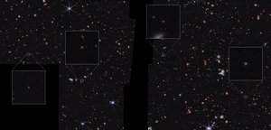 Galaxisok a CEERS-mezőben (NIRCam-felvétel) alkotó: James Webb Space Telescope (NASA)