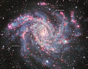 NGC 6946 (Kitt Peak National Observatory) alkotó: James Webb Space Telescope (NASA)