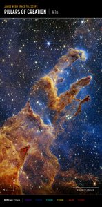 Pillars of Creation (NIRCam Compass Image) alkotó: James Webb Space Telescope (NASA)