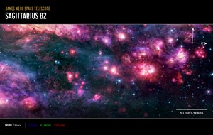 Sagittarius B2 (MIRI Compass felvétel) alkotó: James Webb Space Telescope (NASA)