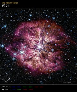 WR 124 (NIRCam and MIRI Compass Image) alkotó: James Webb Space Telescope (NASA)