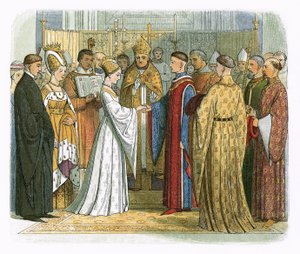 V. Henrik király és a francia Katalin házassága alkotó: James William Edmund Doyle