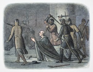 Thomas Becket meggyilkolása, Canterbury Cathedral, Kent, 1170 1864. alkotó: James William Edmund Doyle