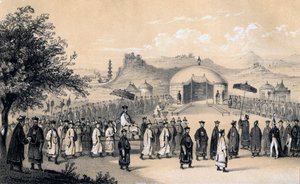 A kínai császár közeledése a brit nagykövet fogadására, 1847