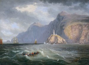 „South Stack Rock Holyhead”, 1820-1830 alkotó: James Wilson Carmichael