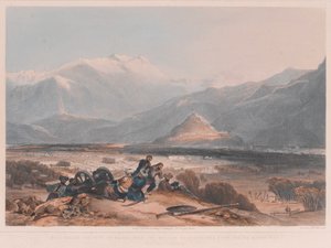 Kilátás Bala Hissaira és Kabul városára, a brit kantonokkal a Ba Marco-hegyről alkotó: James after Rattray