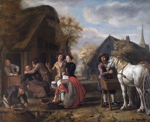Egy falusi jelenet alkotó: Jan (1620 76) Victors