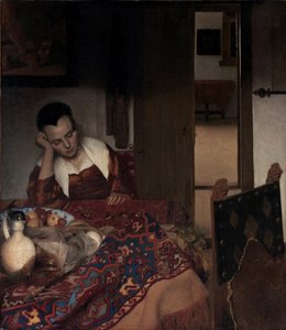 Egy alvó lány – Johannes Vermeer (Vermeer de Delft) festménye (1632-1675), olaj, vászon