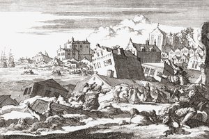 1692-es földrengés a jamaicai Port Royalban.