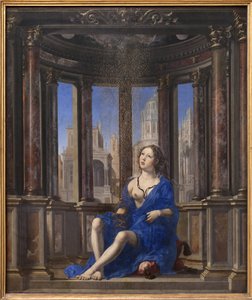 Danae. Jupiter turns into a golden rain to seduce the young woman. Painting by Jan Gossaert dit Mabuse (1478-1532), oil on wood (95 x 113 cm)