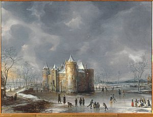 A muydeni kastély télen alkotó: Jan Abrahamsz. Beerstraten
