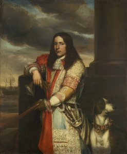 Hollandul: Engel de Ruyter (1649-83). Admirálishelyettes, Michiel Adriaensz de Ruyter fia Engel de Ruyter portréja. alkotó: Jan Andrea Lievens