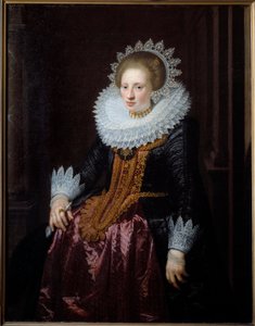 Női portré Korábban Madame Vrydags Van Vollenhoven fiának portréjaként ismerték. Jan Van Ravesteyn (1570-1657) festménye (ec.holl.) 1620 V. 1,34x1,04 m Lille, Musee des Beaux Arts