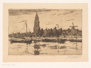 Rhenen kilátása alkotó: Jan Antonius van Schooten (signed by artist)