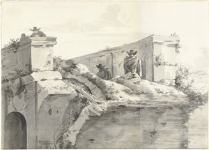 Kilátás a Ponte Rotto szélére Rómában alkotó: Jan Asselijn (copy after)