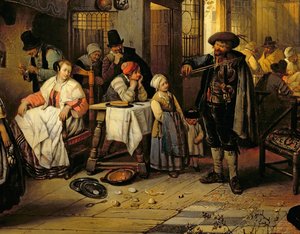 Egy kocsma belseje vakhegedűssel, 1844 (panel) (76798 részlet)