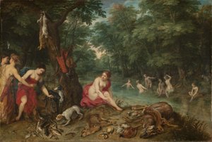 Fürdőnimfák (olaj a panelen) alkotó: Jan and Balen Hendrik van Brueghel