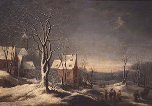 Holland téli táj (olaj, vászon) alkotó: Jan Beerstraten