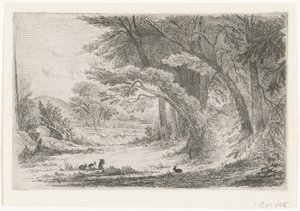 Erdő széle nyulakkal alkotó: Jan Bos Wz. (signed by artist)