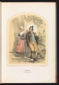 Huizen hagyományos viselete Észak-Hollandiában, 1857 Házak. Észak-Hollandia tartomány / I (cím a tárgyon) alkotó: Jan Braet von Uberfeldt