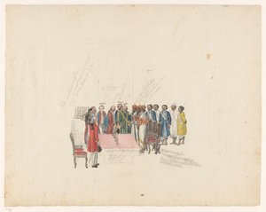 Kandy király követeinek fogadása, 1785 alkotó: Jan Brandes